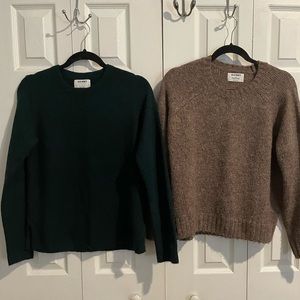 Old navy Sweaters (2) wool green size S,  brown wool oversized XS